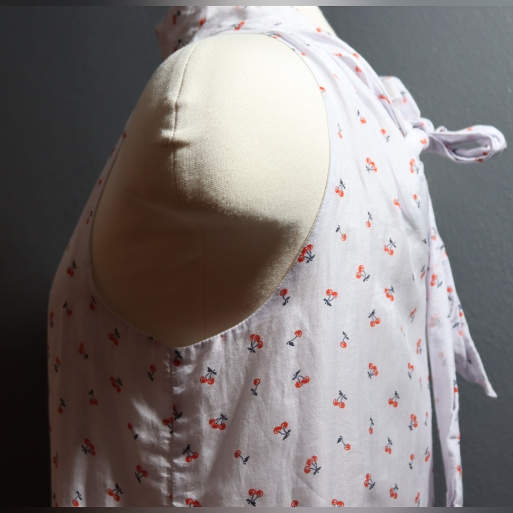 J. Crew high neck, sleeveless top with cherries and back tie, size 2 - Picture 5 of 9